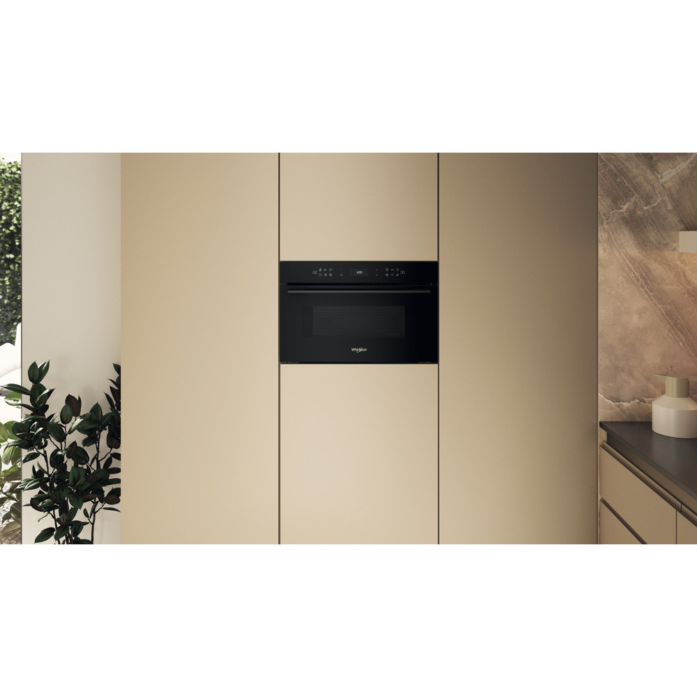 Whirlpool WMD7O4TB beépíthető mikrohullámú sütő, 31L, 1000W, Crisp funkció, 59.5x46.8x38.5 cm, fekete szín 