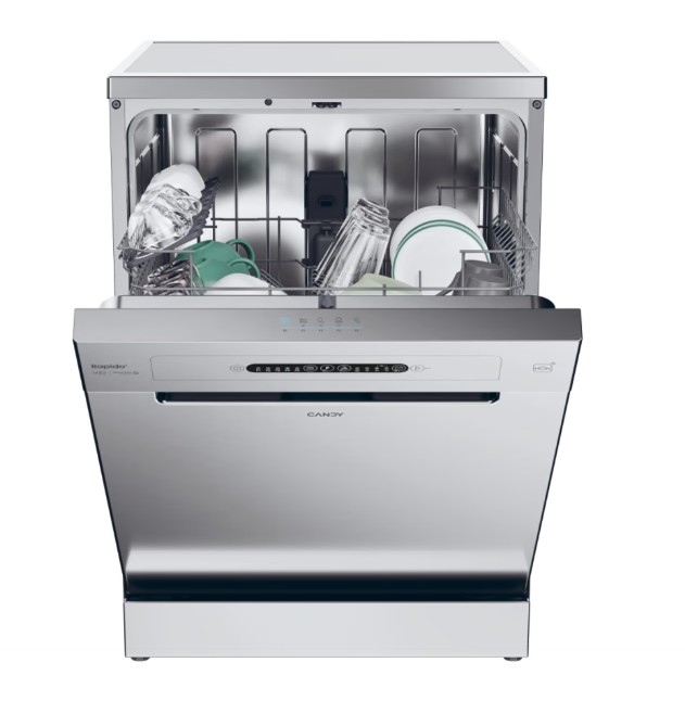 Candy CF 3E7L0S mosogatógép, 13 teríték, inverter motor, Wifi, 59.7x59.8x85 cm, metal look szín