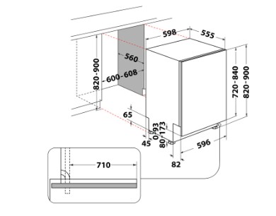 Whirlpool WH7IA115B2M3TUS0 teljesen beépíthető mosogatógép, 15 teríték, automatikus ajtónyitás, 3 kosár, 59.8x55.5x82 cm