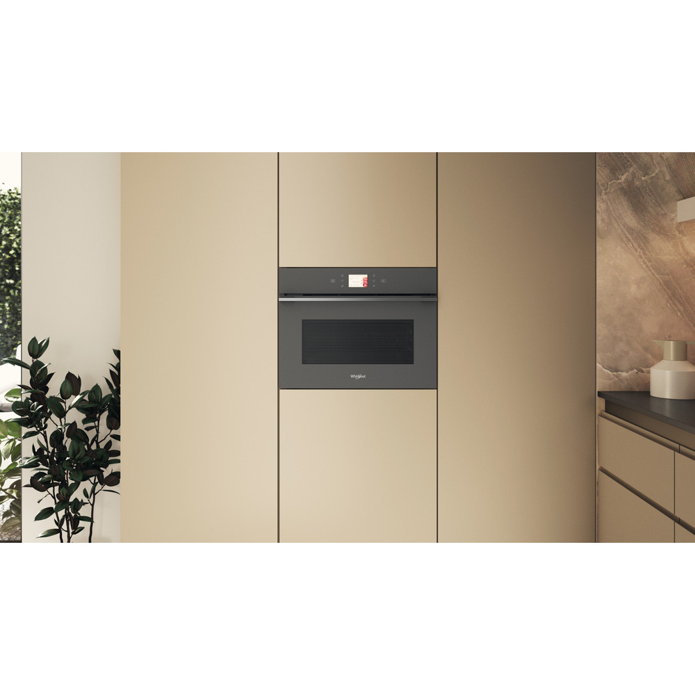 Whirlpool WCW11O7FHTSSM beépíthető kompakt sütő és mikró , 53L, 950W, Crisp funkció, 55.9x54.3x45.5 cm, csillagpor szürke matt szín 