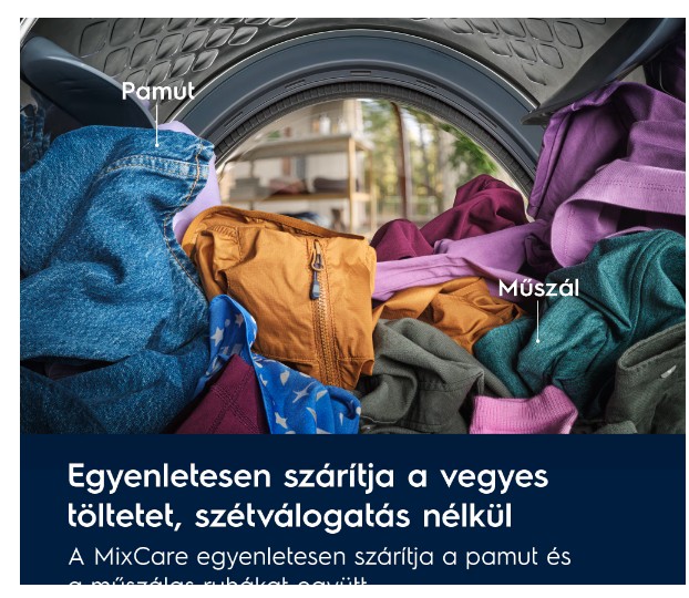 Electrolux EW6D285AE hőszivattyús szárítógép, 8 kg, inverter motor, 59.6x63.8x85 cm 