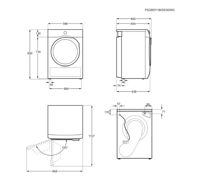 Electrolux EW6D285AE hőszivattyús szárítógép, 8 kg, inverter motor, 59.6x63.8x85 cm 