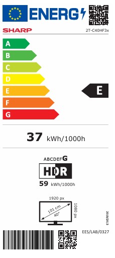 Sharp 40HF3865E Full HD Smart QLED TV, 40", 101.6 cm 