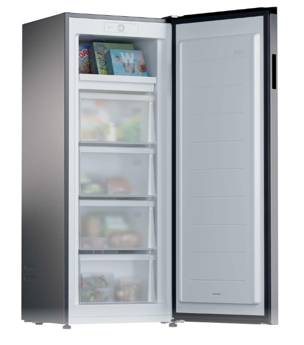 Candy CNUQ2L513EX fagyasztószekrény, 169L, Wifi, 54.5x57x138 cm, inox szín 