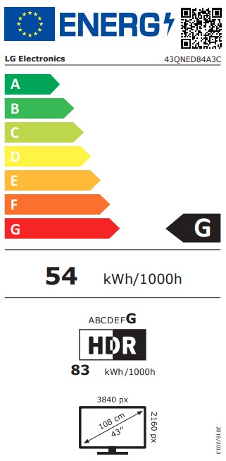 LG 43QNED84A3C 4K UHD AI Smart QNED TV, 43", 109.22 cm