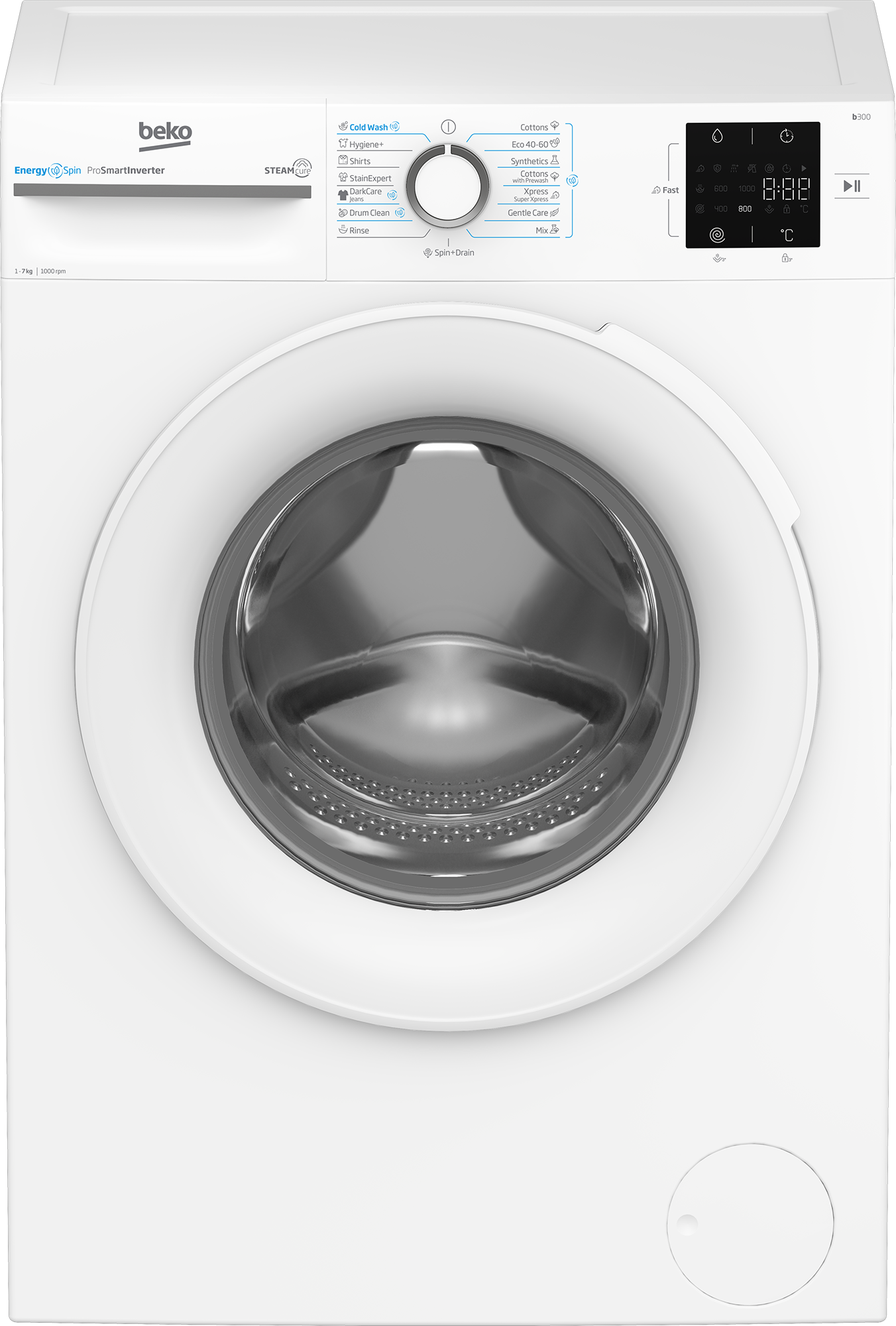 Beko BM3WFSU37013WW elöltöltős mosógép, 7 kg, inverter motor, 60x49.6x84.5 cm 