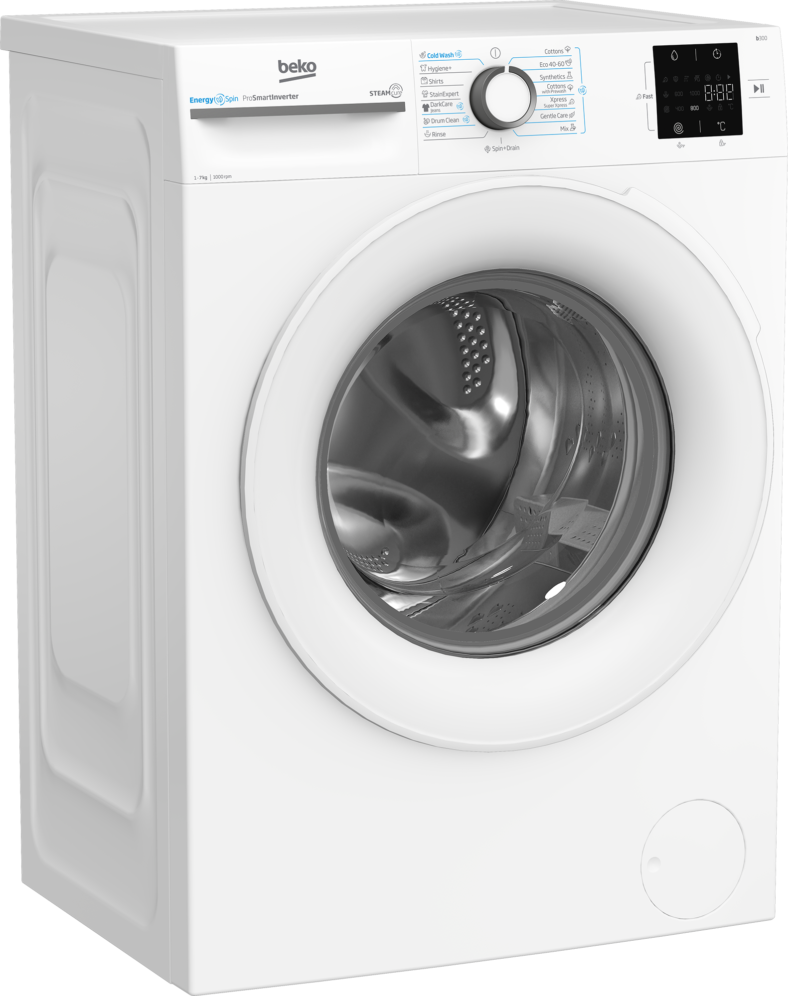 Beko BM3WFSU37013WW elöltöltős mosógép, 7 kg, inverter motor, 60x49.6x84.5 cm 