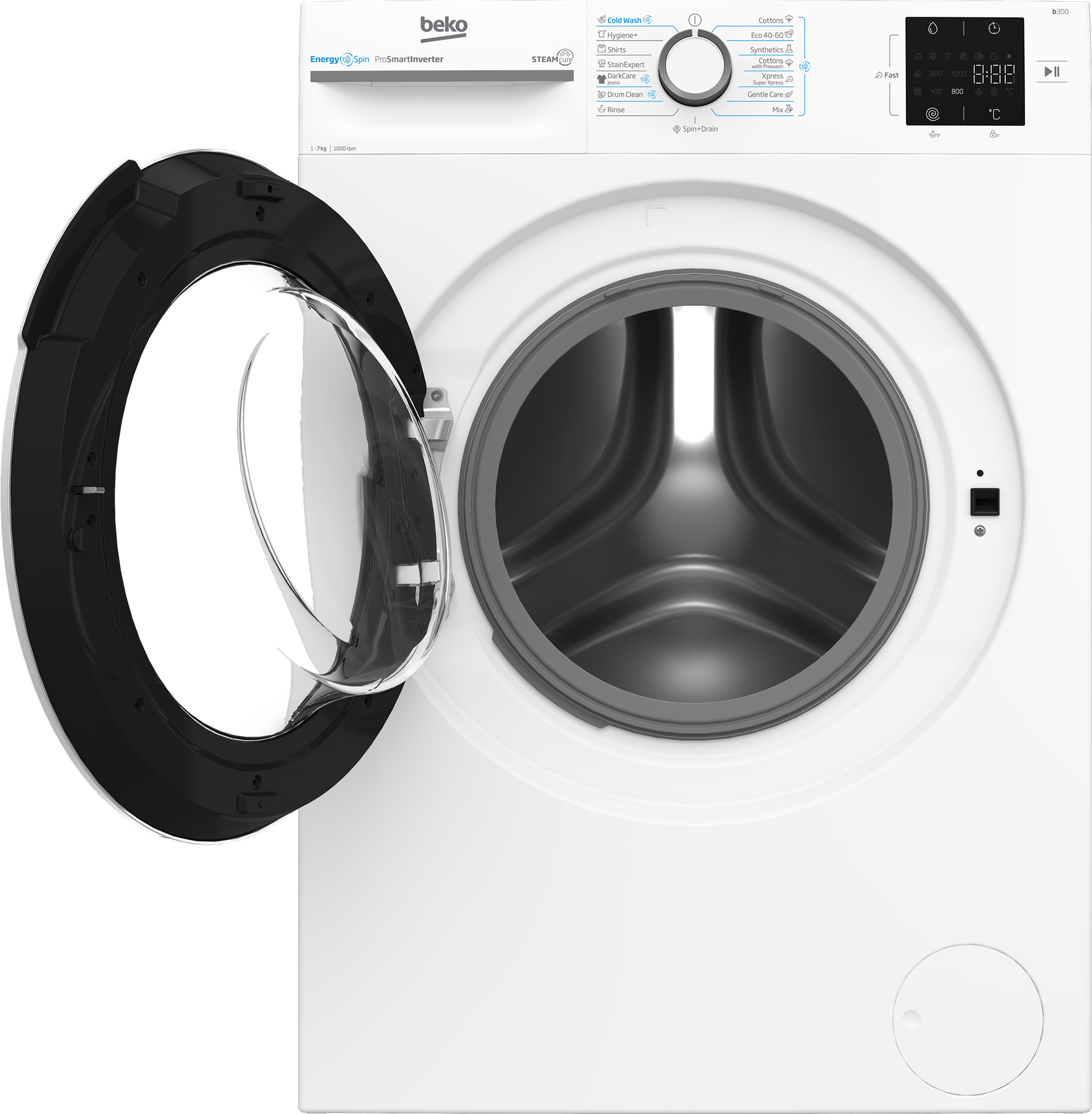 Beko BM3WFSU37013WW elöltöltős mosógép, 7 kg, inverter motor, 60x49.6x84.5 cm 