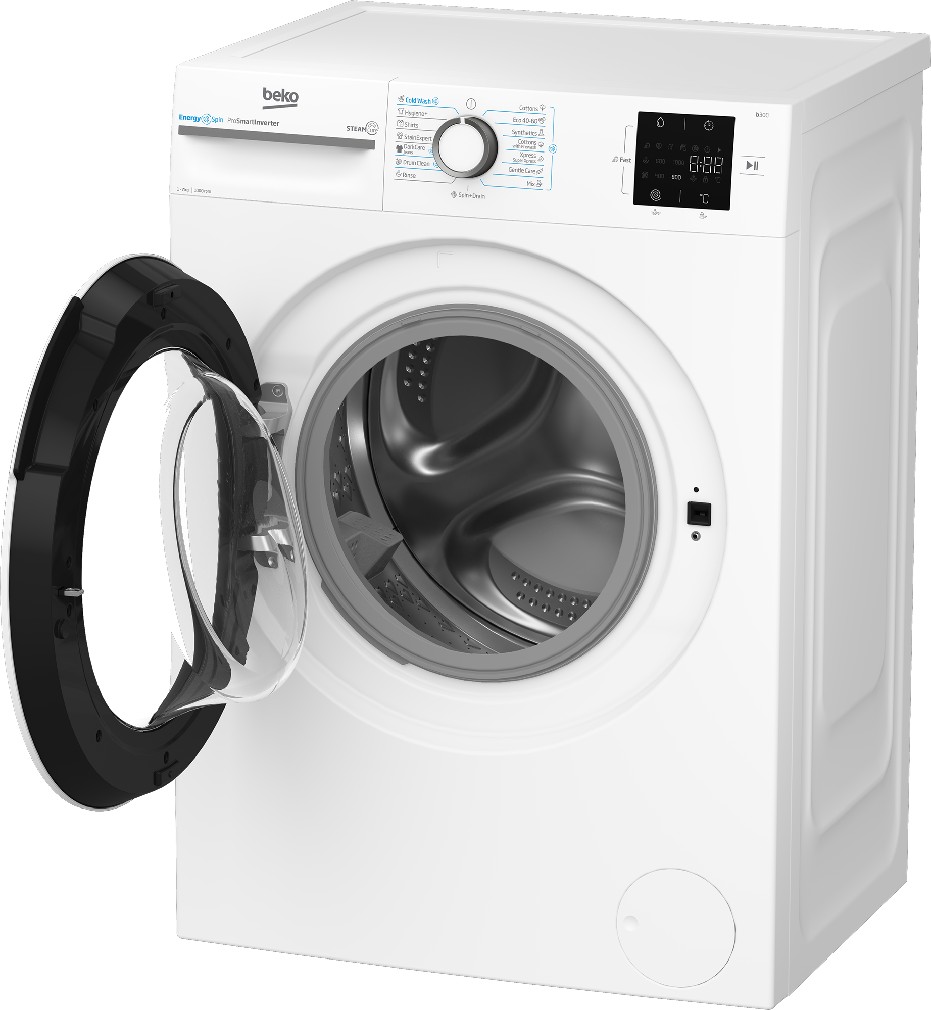 Beko BM3WFSU37013WW elöltöltős mosógép, 7 kg, inverter motor, 60x49.6x84.5 cm 