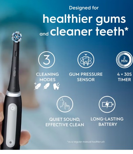 Oral-B iO3 Matt Black elektromos fogkefe 