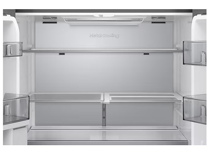 Samsung RM90F67CECEO side by side hűtőszekrény francia ajtós kialakítással, 399/255L, AI inverteres kompresszor, Wifi, 91.2x73.1x185.3 cm, tiszta szénfekete szín 