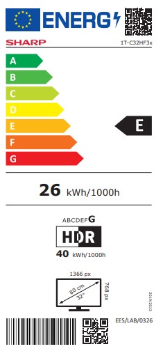 Sharp 32HF3265E HD Ready Smart QLED TV, 32", 81.28 cm 