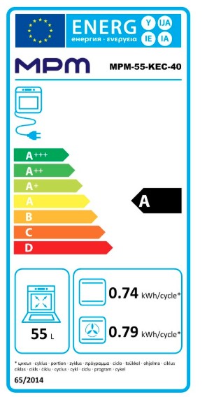 MPM MPM-55-KEC-40 kerámialapos tűzhely, 55L, 60x50x82 cm, inox szín 