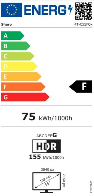Sharp 55FQ5EG 4K UHD Smart QLED TV, 55", 139.7 cm
