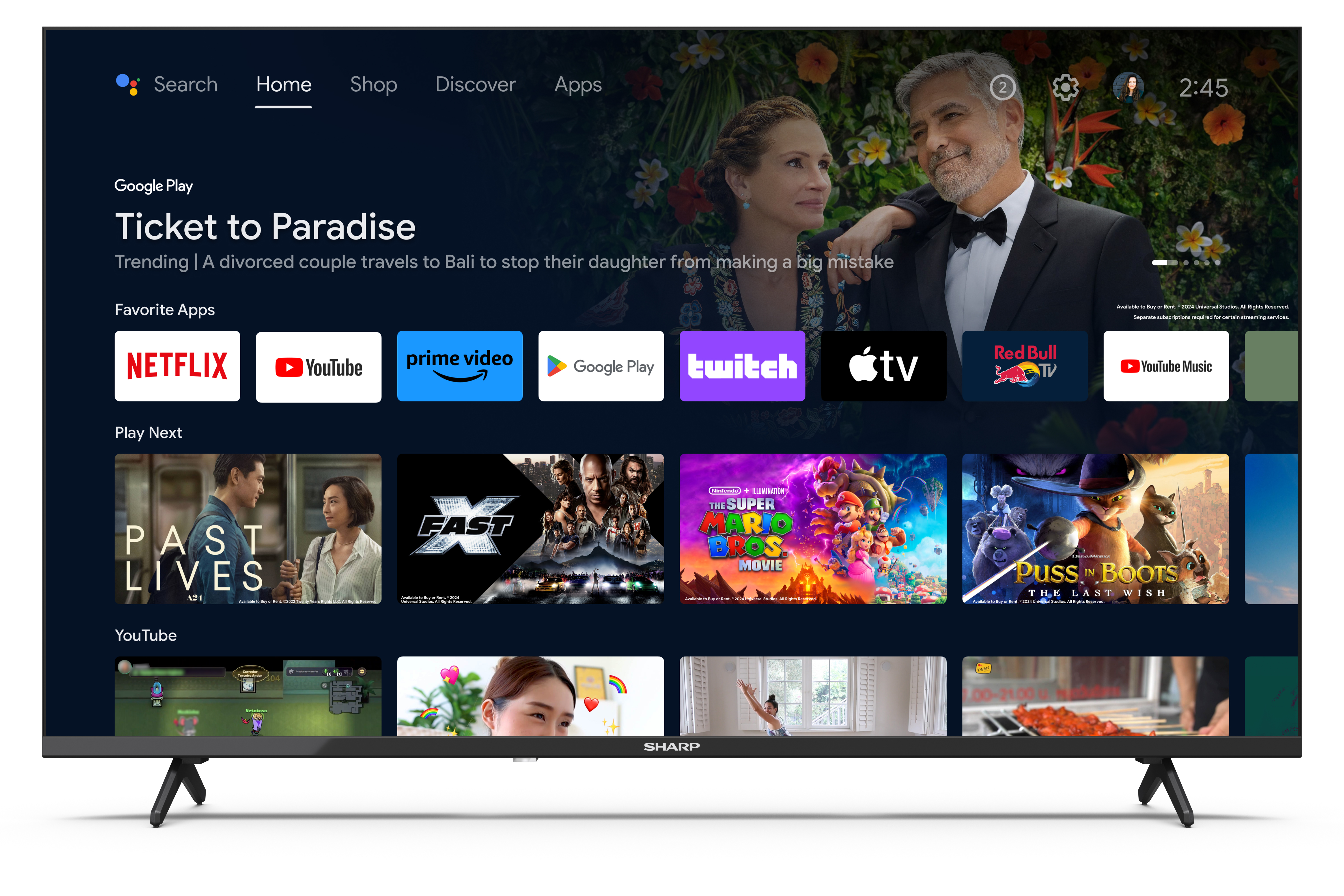 Sharp 32GF3265E Full HD Google Smart QLED TV, 32", 81.28 cm 