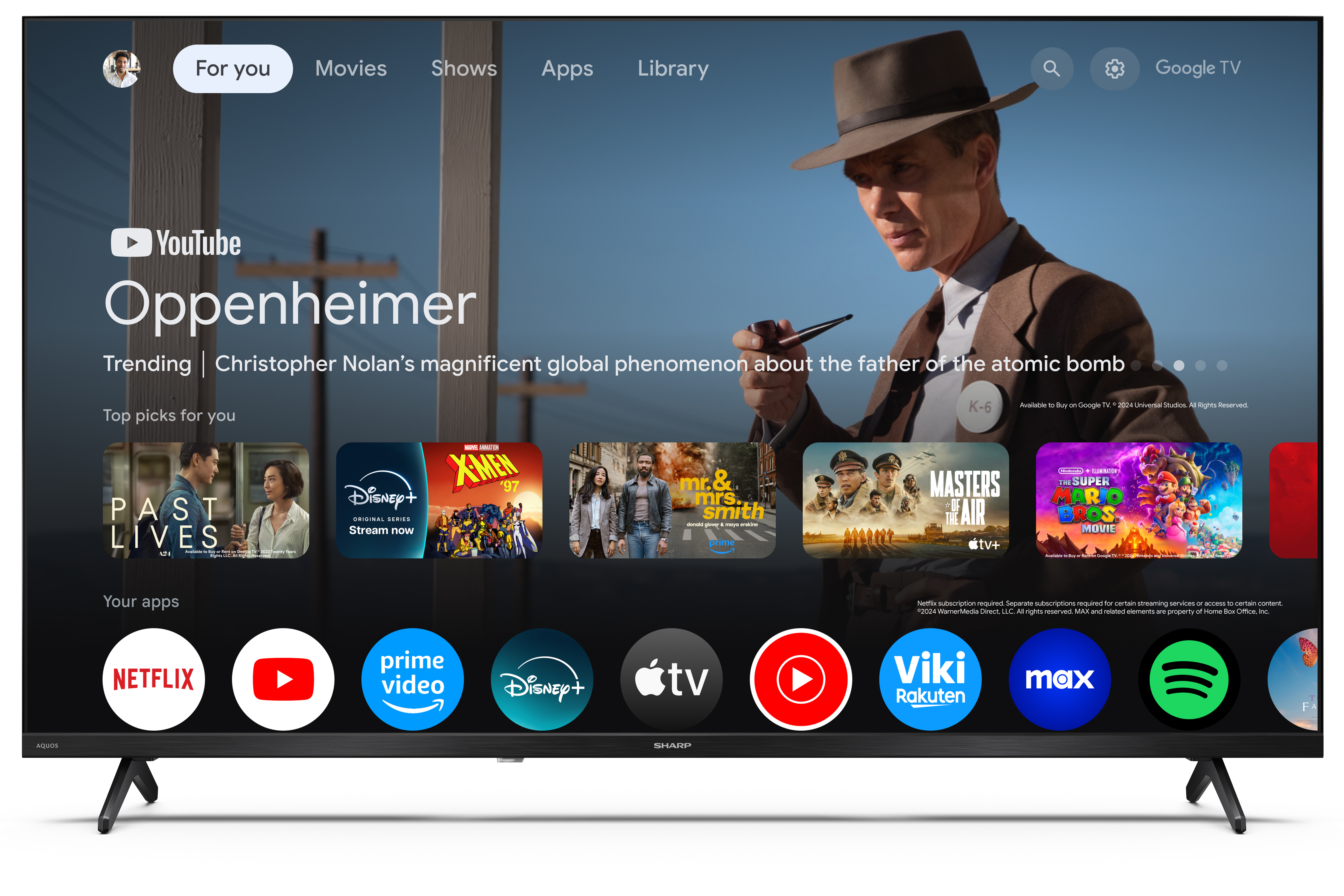 Sharp 40HF3265E Full HD Google Smart QLED TV, 40", 101.6 cm 