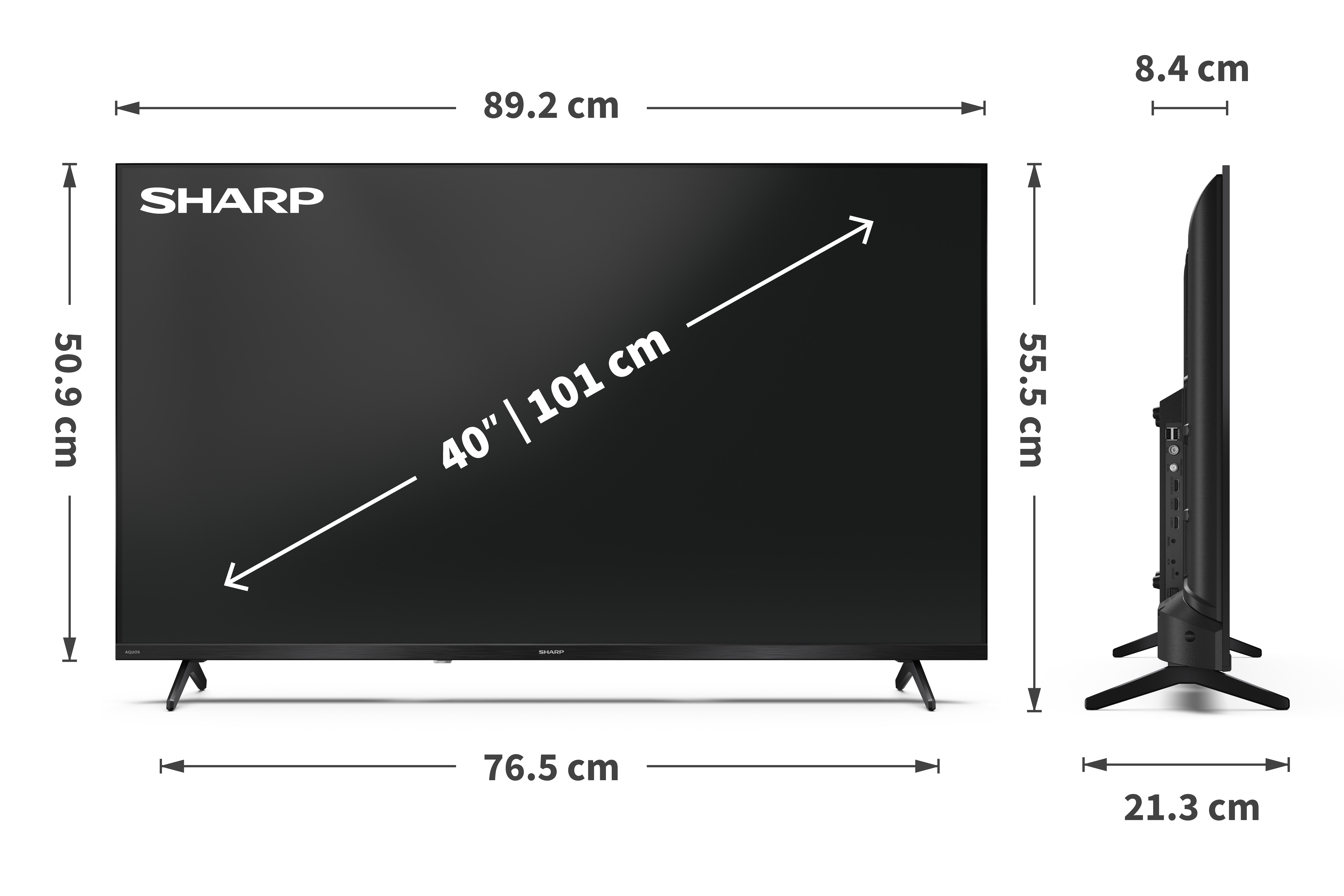Sharp 40HF3265E Full HD Google Smart QLED TV, 40", 101.6 cm 