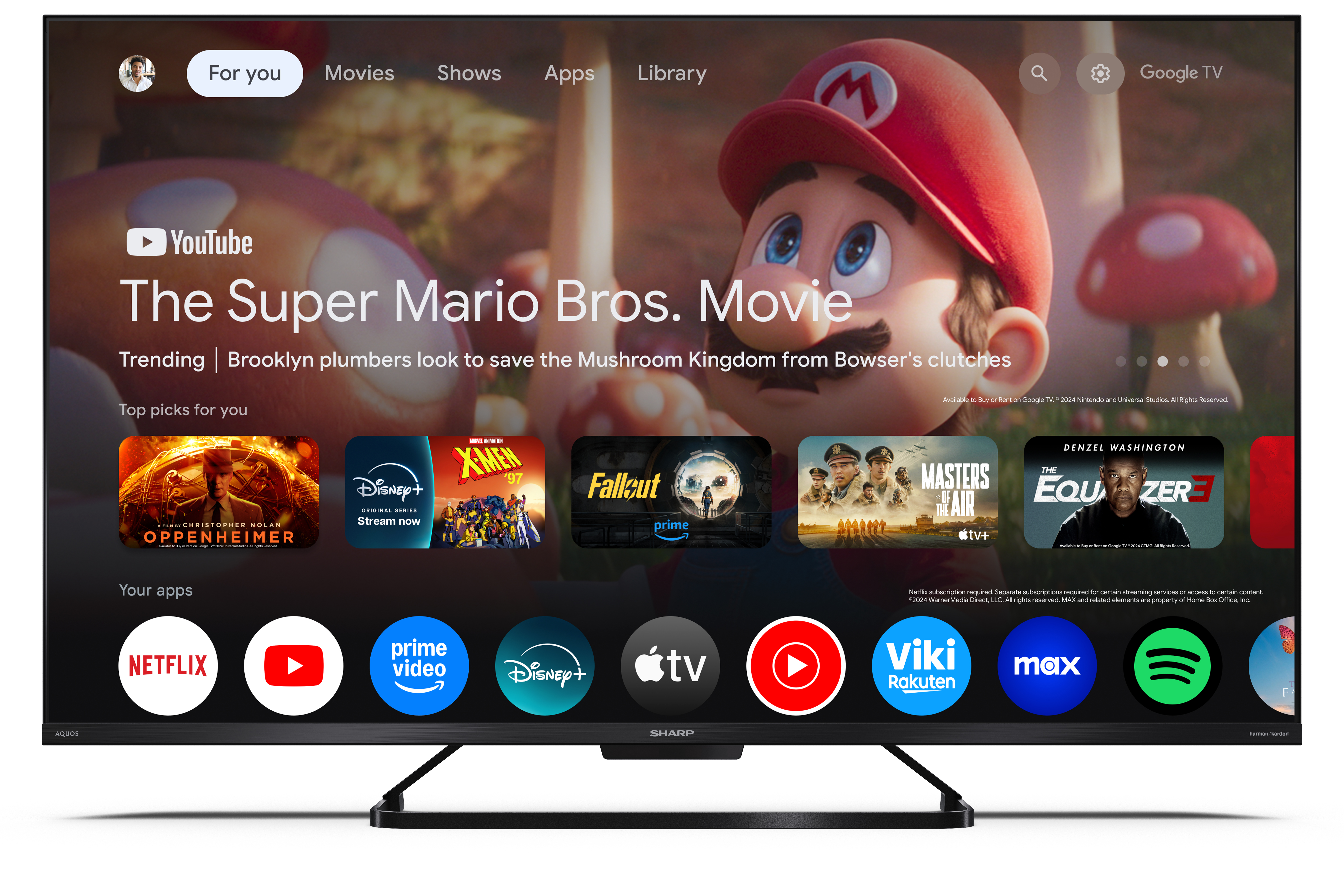 Sharp 43GR8265E 4K UHD Smart QLED TV, 43", 109.22 cm 