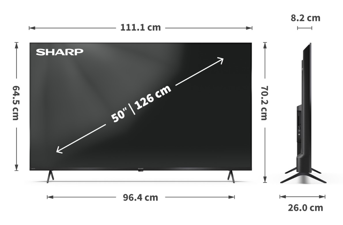 Sharp 50HP5265E 4K UHD Smart QLED TV, 50", 127 cm 