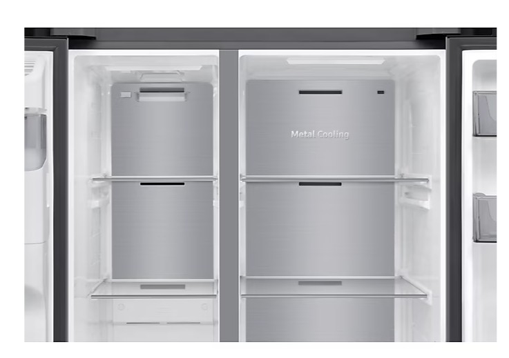 Samsung RS70F64KETEO side by side hűtőszekrény, 420/220L, AI inverteres kompresszor, 91.2x72.6x178.4 cm, matt metál DOI szín