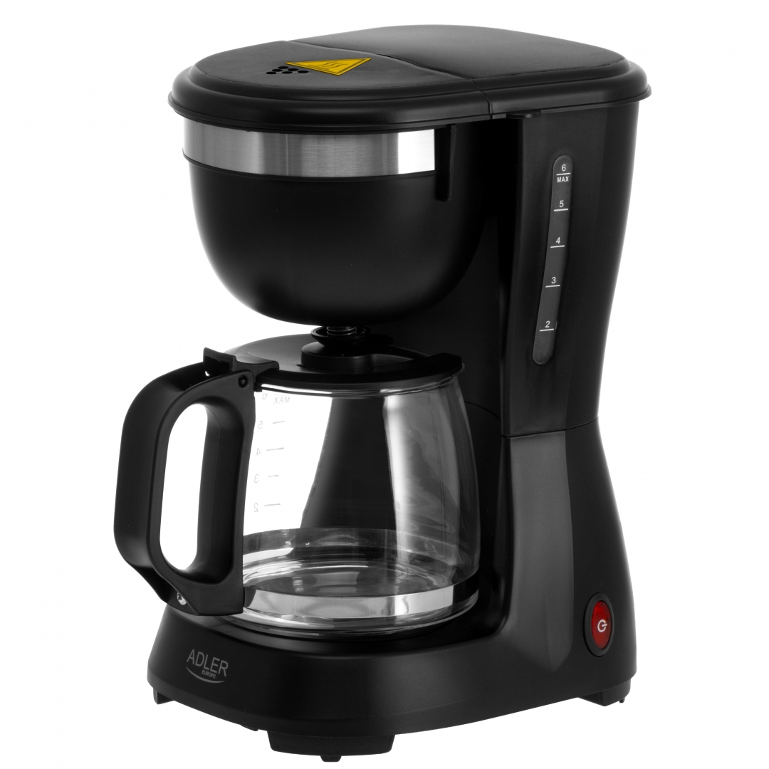 Adler AD4381 filteres tea-kávéfőző, 0.6L, 600W, fekete szín 