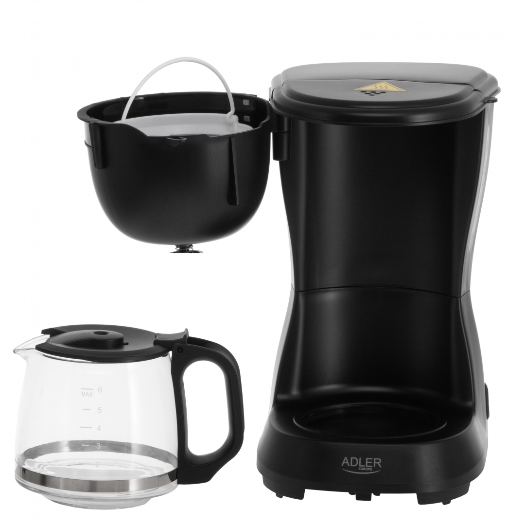 Adler AD4381 filteres tea-kávéfőző, 0.6L, 600W, fekete szín 