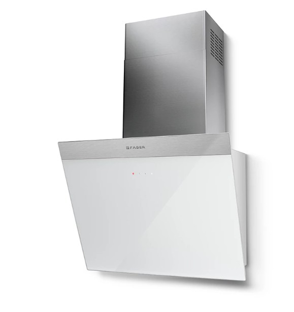 Faber DAISY PLUS WH A55 beépíthető falra szerelhető döntött kürtös konyhai elszívó, 55 cm, LED világítás, inox/fehér szín, 330.0612.375 