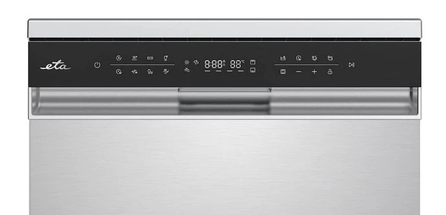 Eta 338090010B mosogatógép, 14 teríték, 3 kosár, automatikus ajtónyitás, 59.8x60x84.5 cm, inox szín 