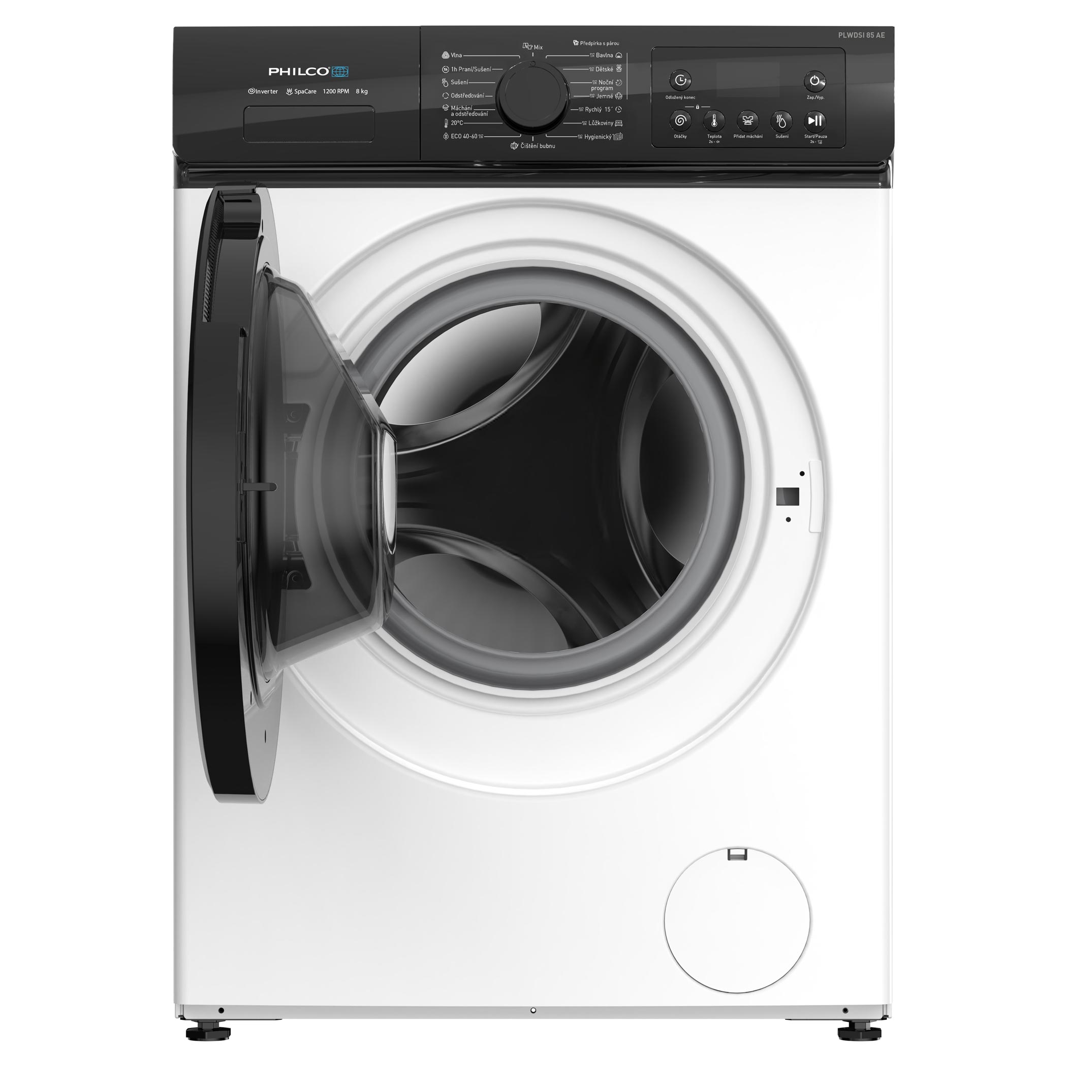 Philco PLWDSI 85 AE HU mosó-szárítógép, 8/5 kg, gőz, inverter motor, 59.8x54.1x84.5 cm