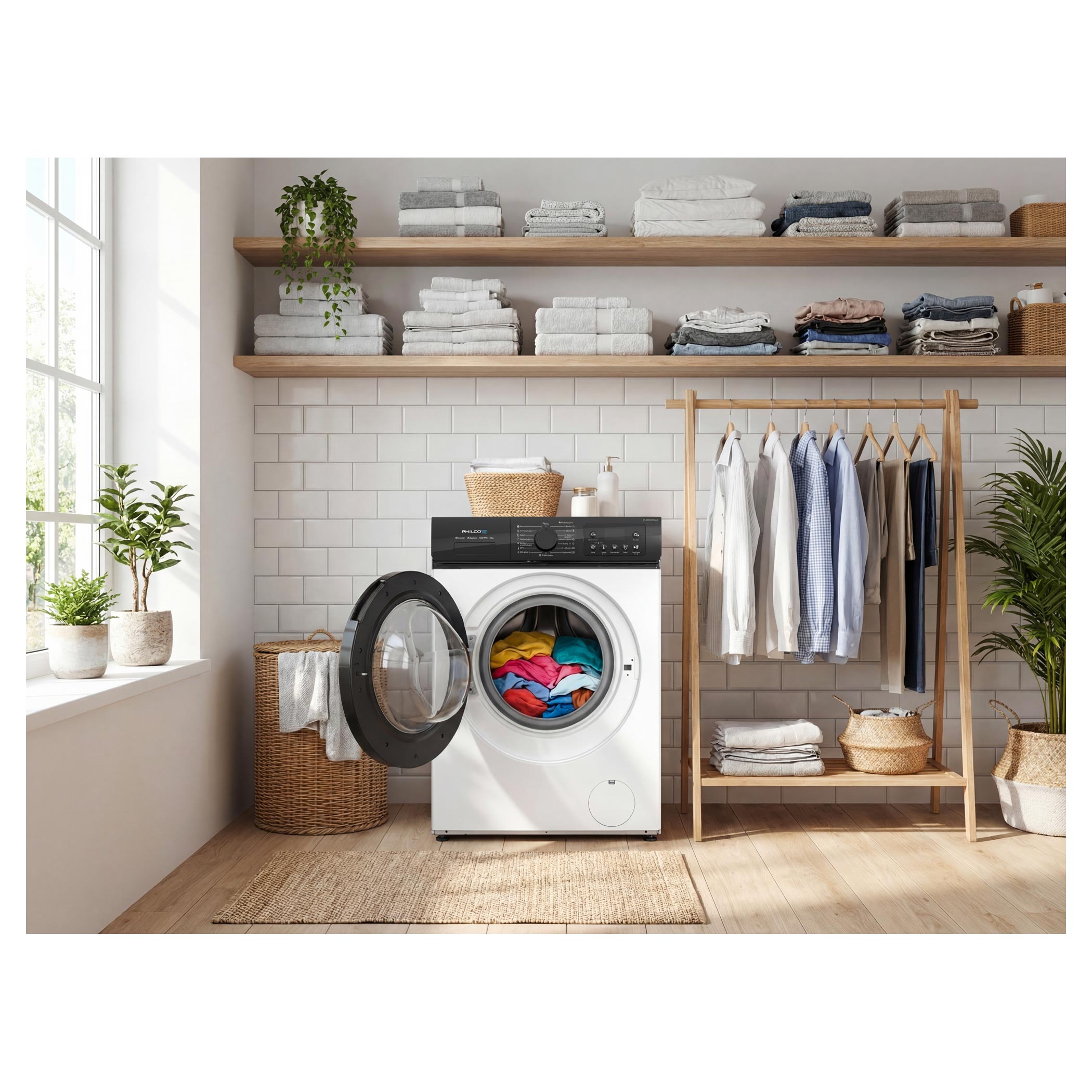 Philco PLWDSI 85 AE HU mosó-szárítógép, 8/5 kg, gőz, inverter motor, 59.8x54.1x84.5 cm