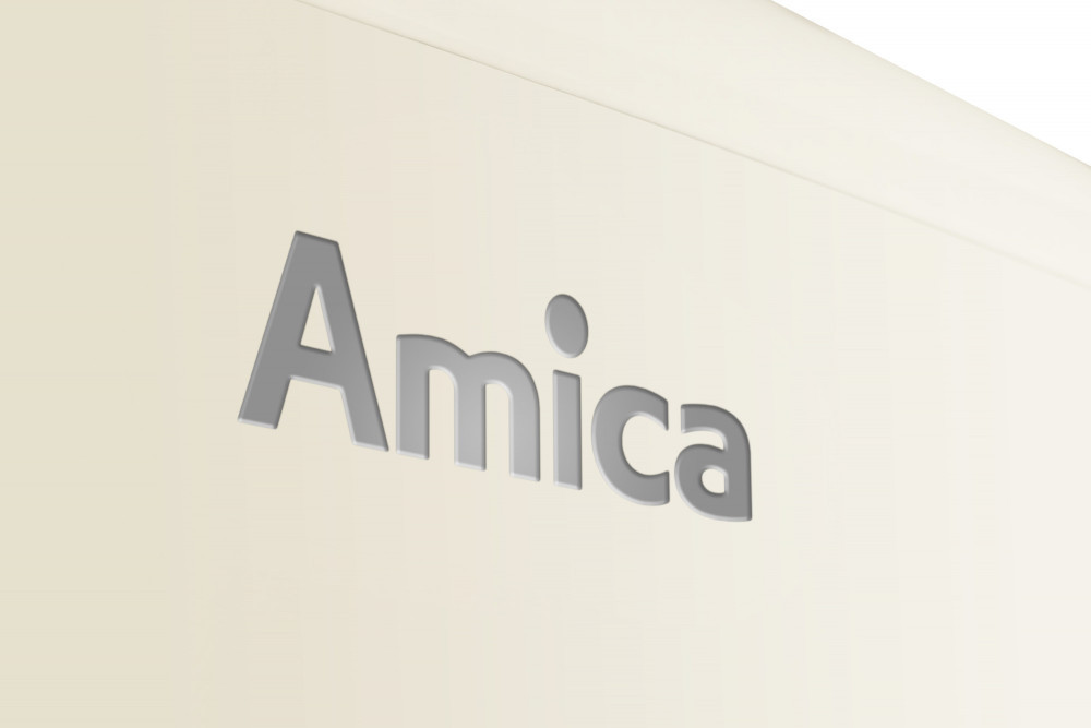 Amica FK2965.3GAA retro alulfagyasztós kombinált hűtőszekrény, 181/63L, 55x61.5x181 cm, bézs szín 