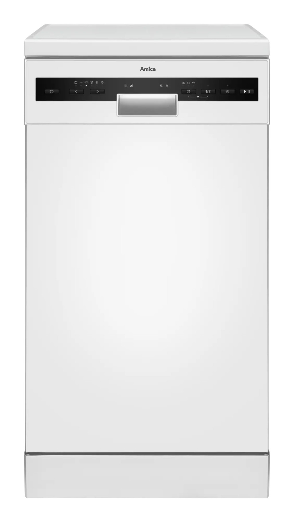 Amica MV 456 ADW keskeny mosogatógép, 10 teríték, 44.8x60x84.5 cm, fehér szín 