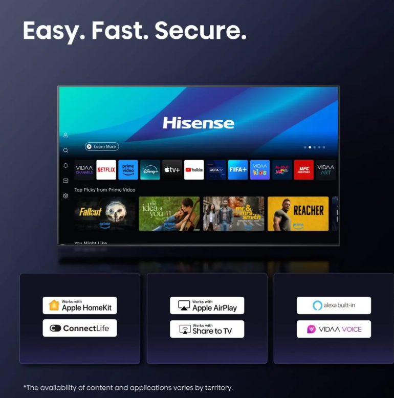 Hisense 75U8Q 4K UHD Smart MiniLED ULED TV, 75*, 190.5 cm