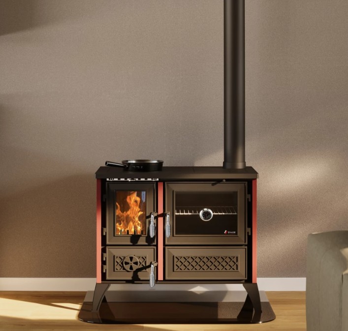 Hunor 801 Stella sparhelt 9 kW bordó