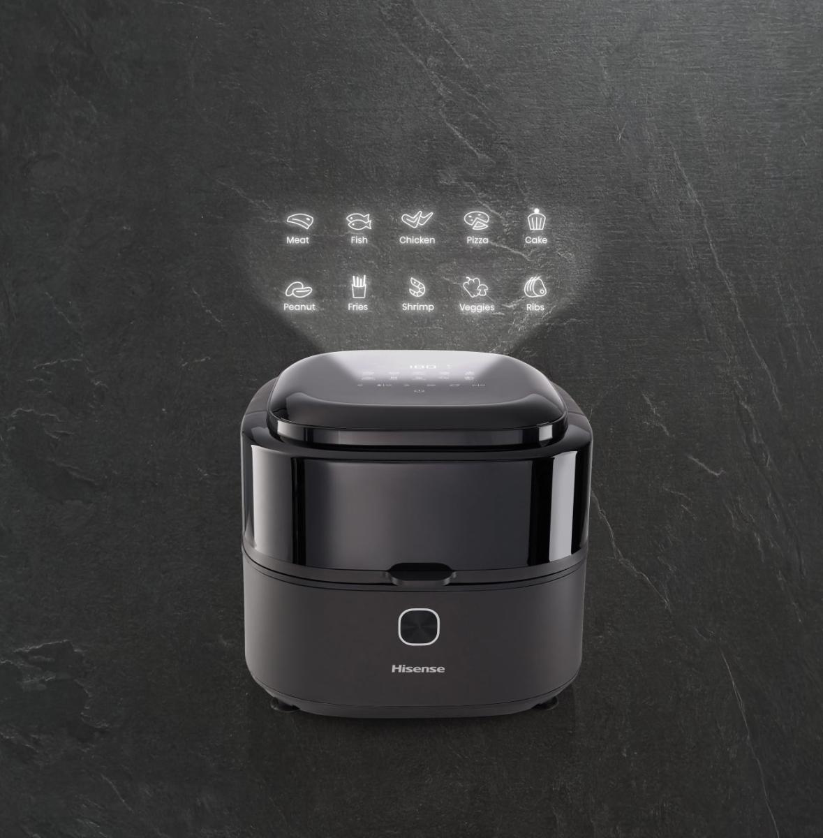 Hisense HAF1350DR forrólevegős sütő, Air Fryer, 6.7L, 1350W, antracit szín 