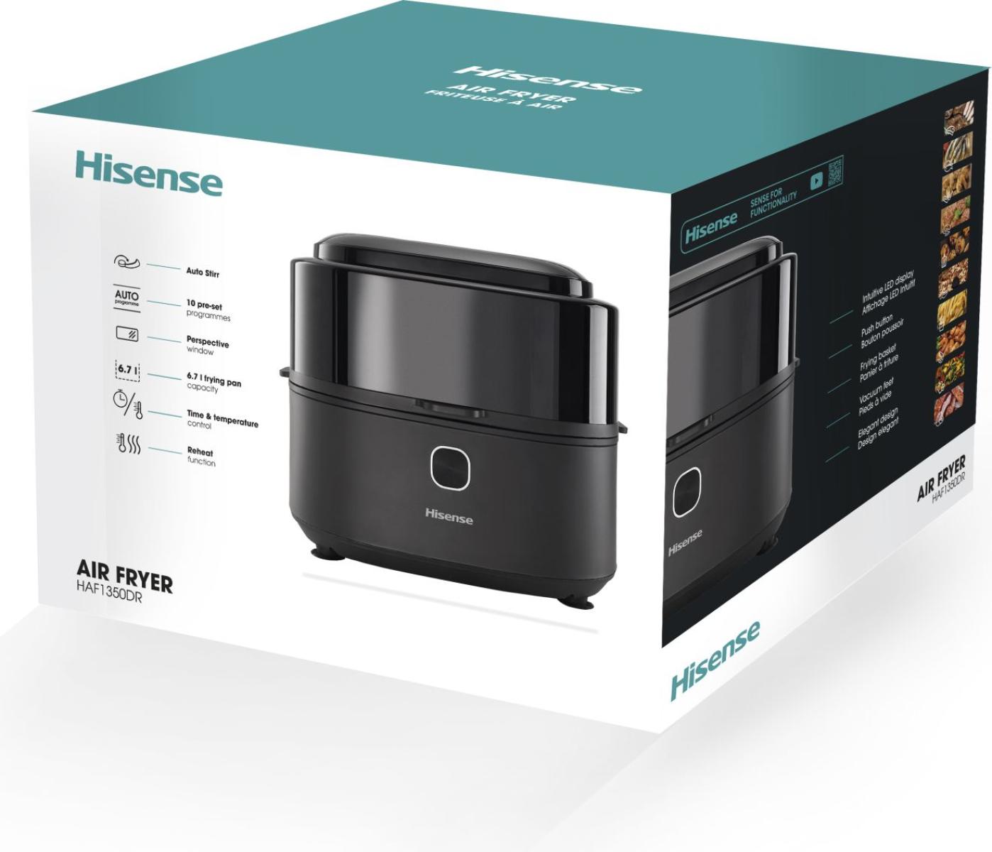 Hisense HAF1350DR forrólevegős sütő, Air Fryer, 6.7L, 1350W, antracit szín 