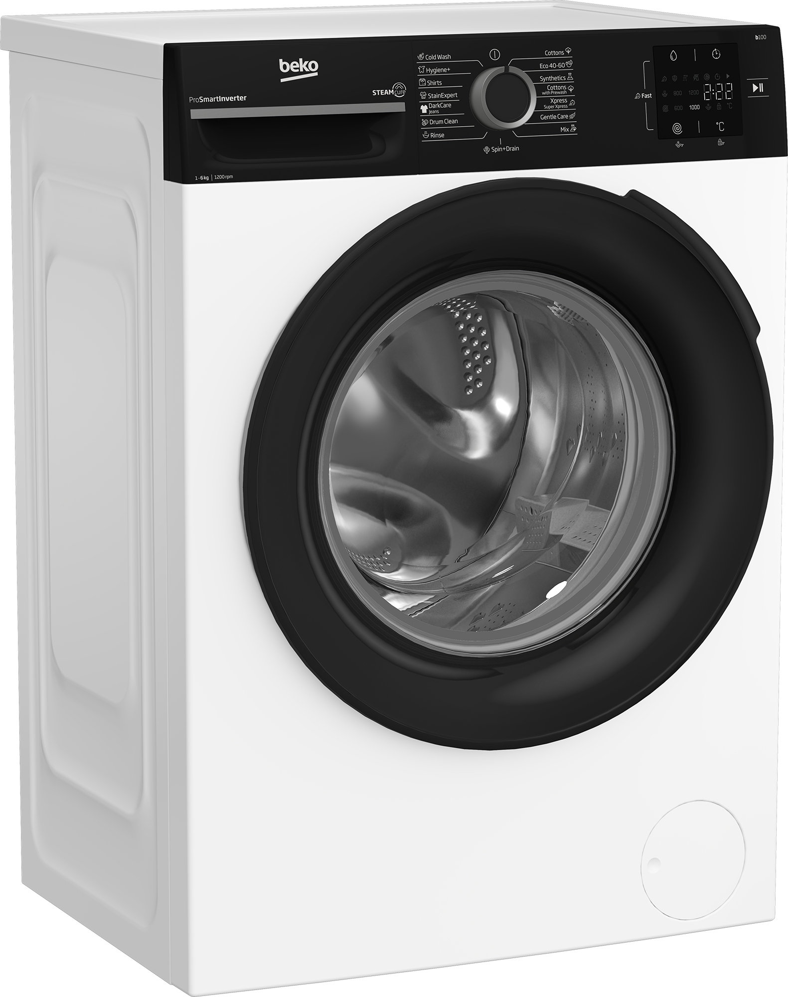 Beko BM1WFSU36223WPBB elöltöltős mosógép, inverter motor, gőz, 60x44.6x84.5 cm