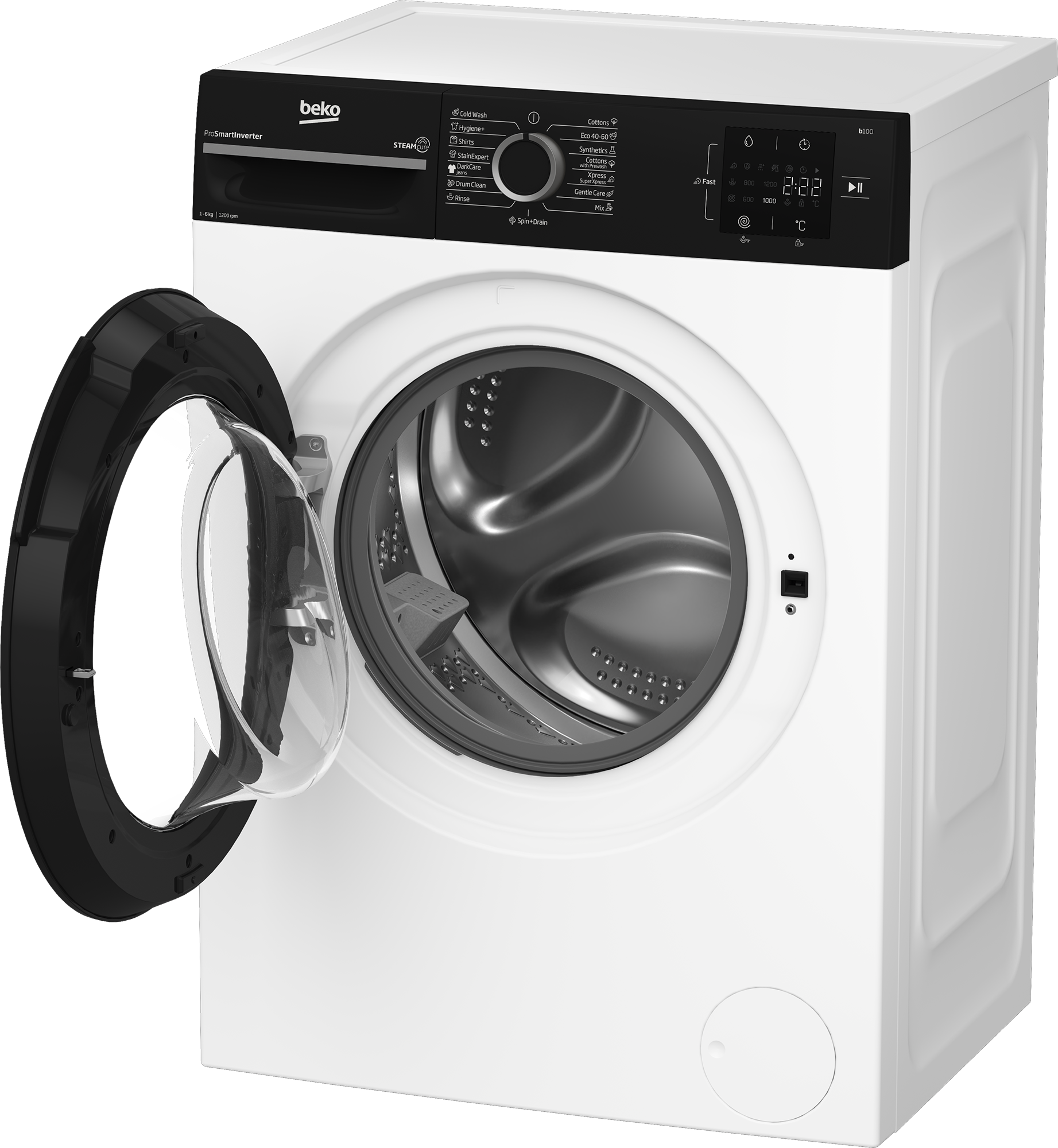 Beko BM1WFSU36223WPBB elöltöltős mosógép, inverter motor, gőz, 60x44.6x84.5 cm