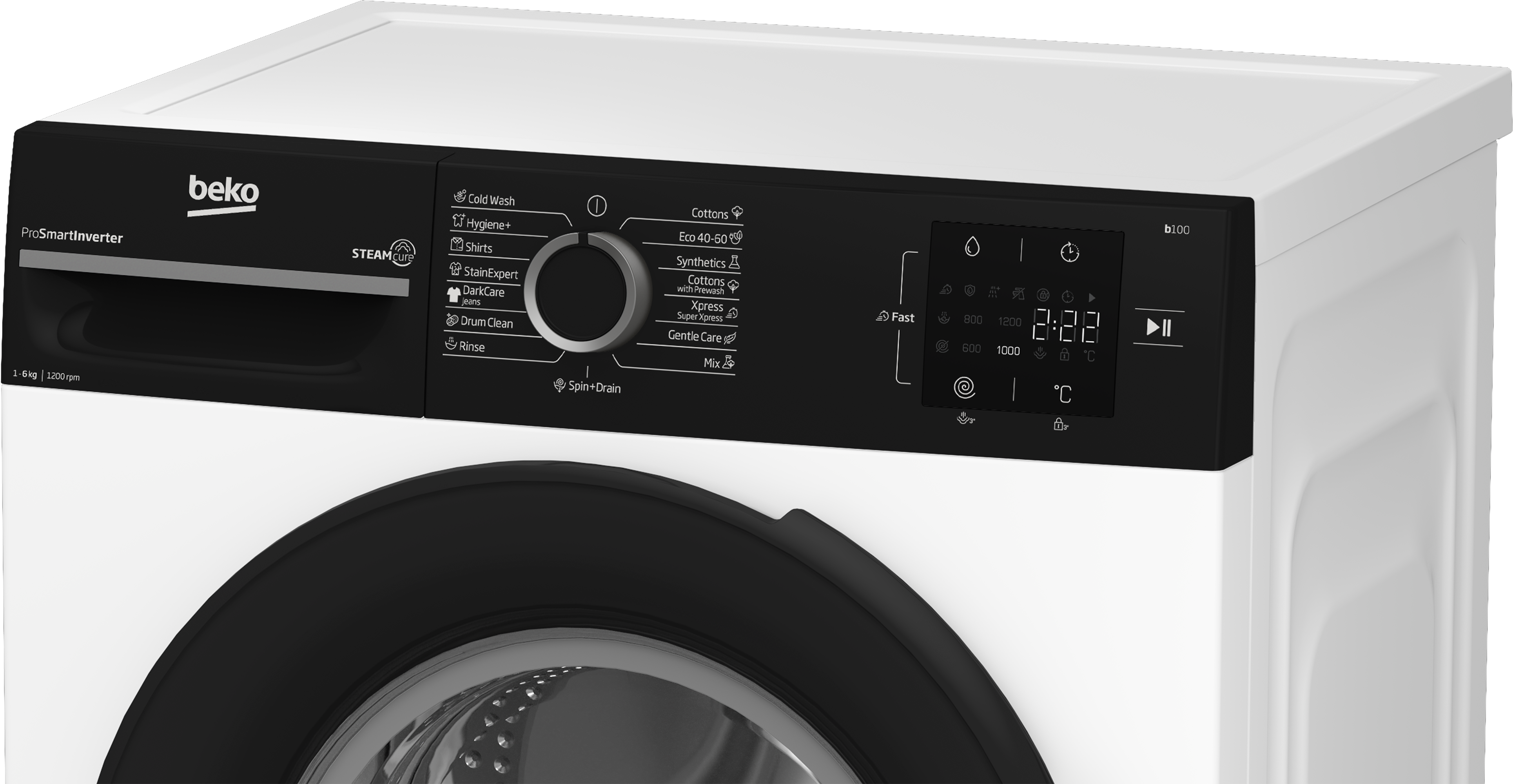 Beko BM1WFSU36223WPBB elöltöltős mosógép, inverter motor, gőz, 60x44.6x84.5 cm
