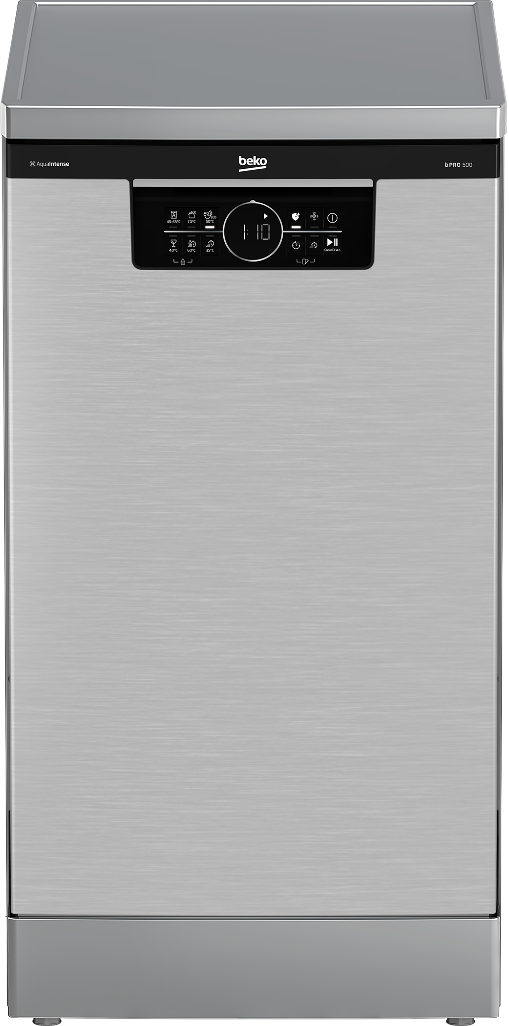 Beko BDFS26046XQ mosogatógép, 10 teríték, 3 kosár, automatikus ajtónyitás, 44.8x60x85 cm, acélszürke szín 
