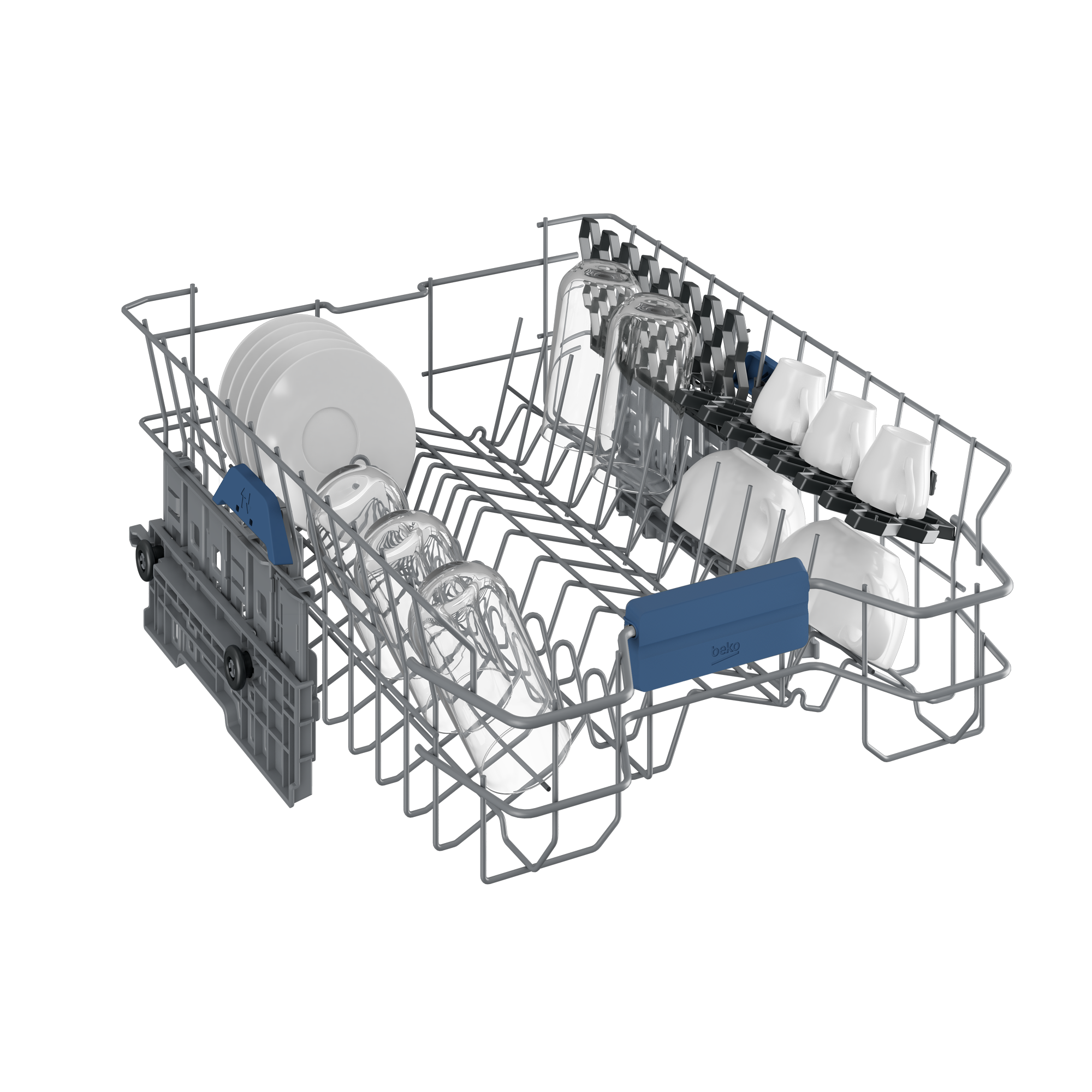 Beko BDFS26046XQ mosogatógép, 10 teríték, 3 kosár, automatikus ajtónyitás, 44.8x60x85 cm, acélszürke szín 