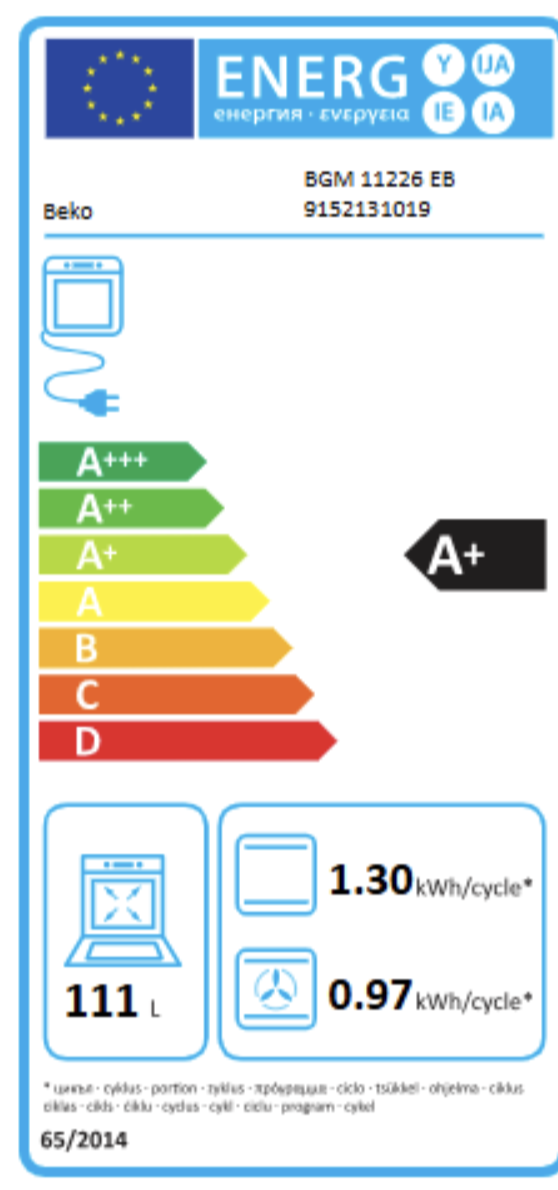 Beko BGM 11226 EB kombinált tűzhely, 111L, 5 db gázégő, 1 db wok égőfej, 90x60x90 cm, fekete szín