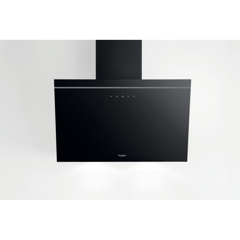 Whirlpool AKR 62F LT K beépíthető falra szerelhető döntött kürtös konyhai elszívó, 59.8x32.6x36 cm, fekete szín 