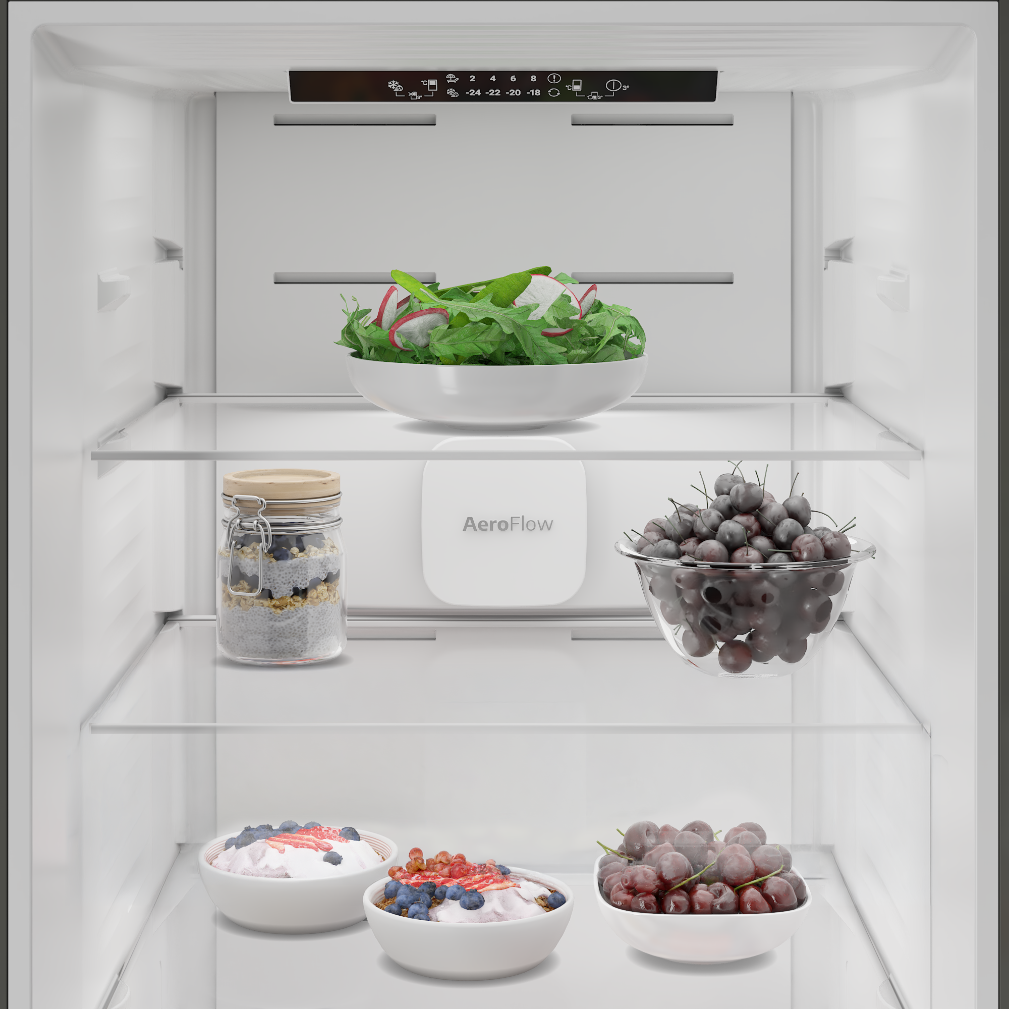 Beko B3RCNA375HXB  No Frost alulfagyasztós kombinált hűtőszekrény, 252/118L, 59.5x67.3x186.5 cm, csiszolt ezüst szín 