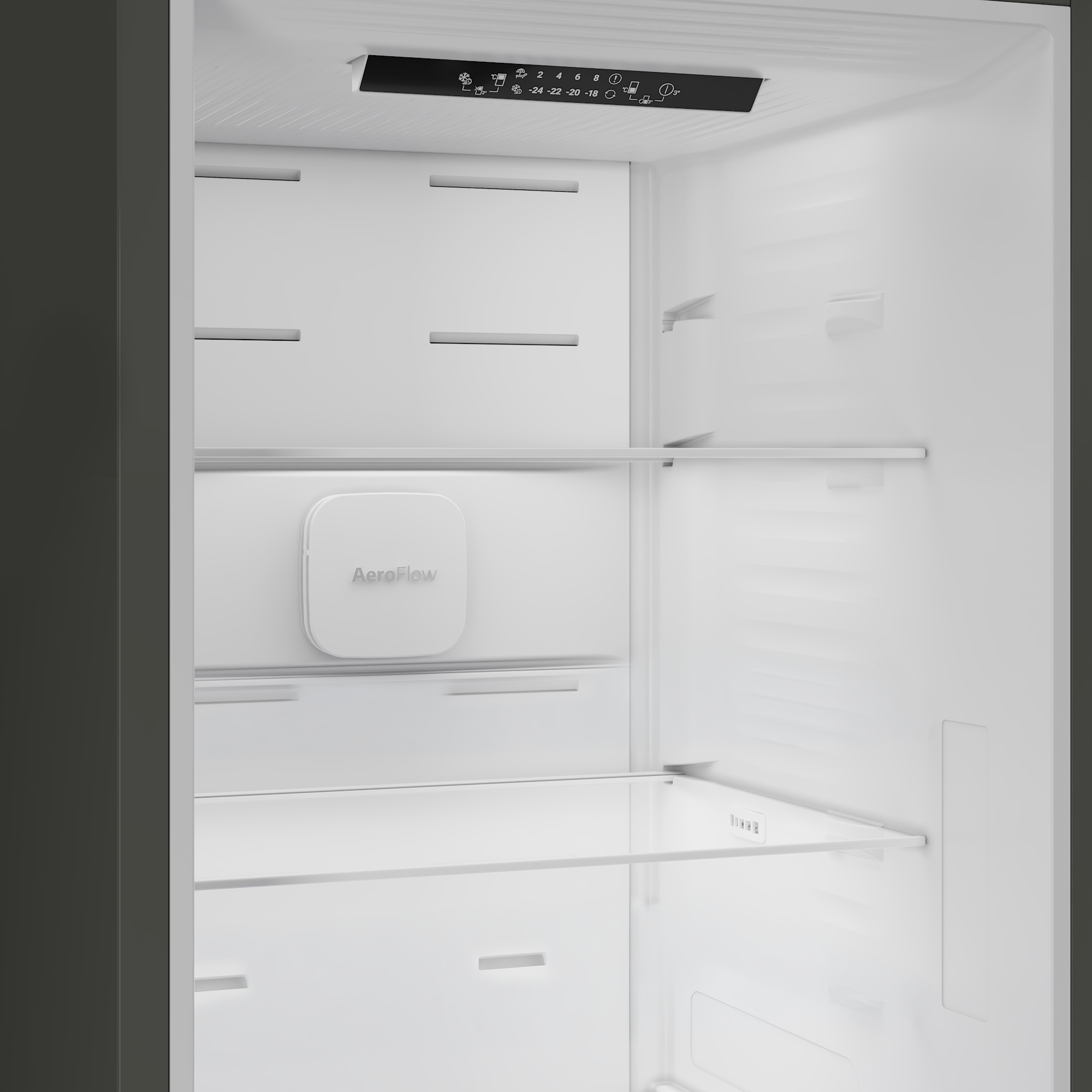 Beko B3RCNA375HXB  No Frost alulfagyasztós kombinált hűtőszekrény, 252/118L, 59.5x67.3x186.5 cm, csiszolt ezüst szín 