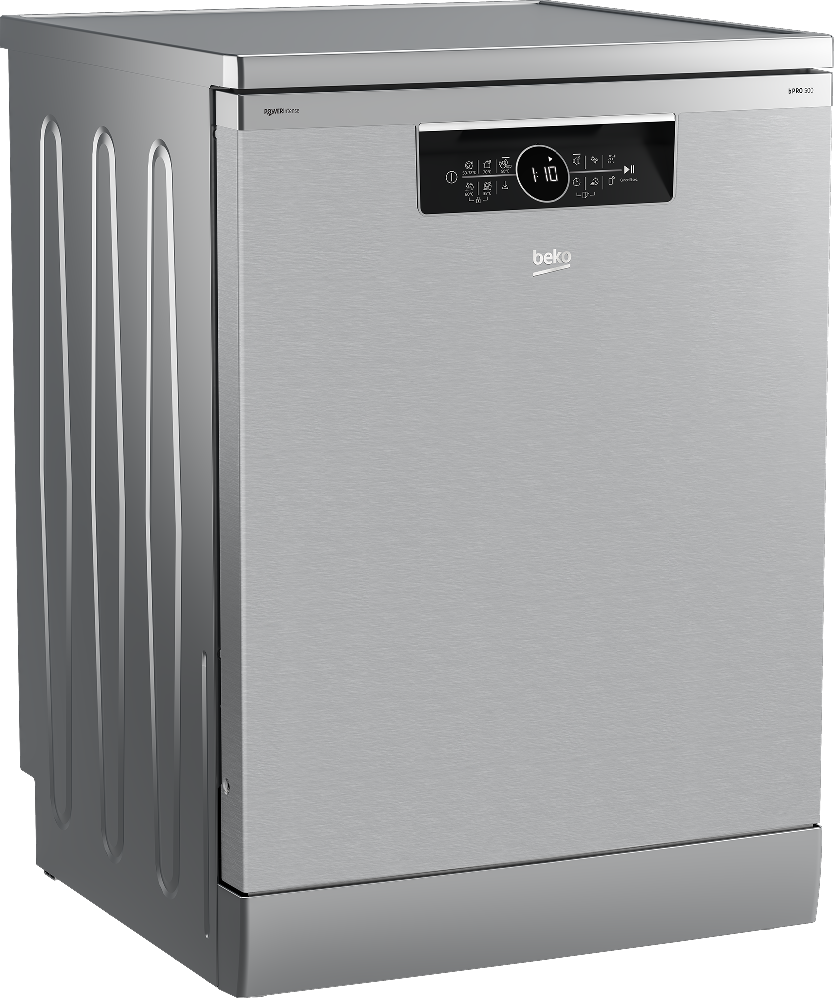 Beko BDFN36551XWP mosogatógép, 15 teríték, inverter motor, Wifi, automatikus ajtónyitás, 59.8x60x85 cm, acélszürke szín 