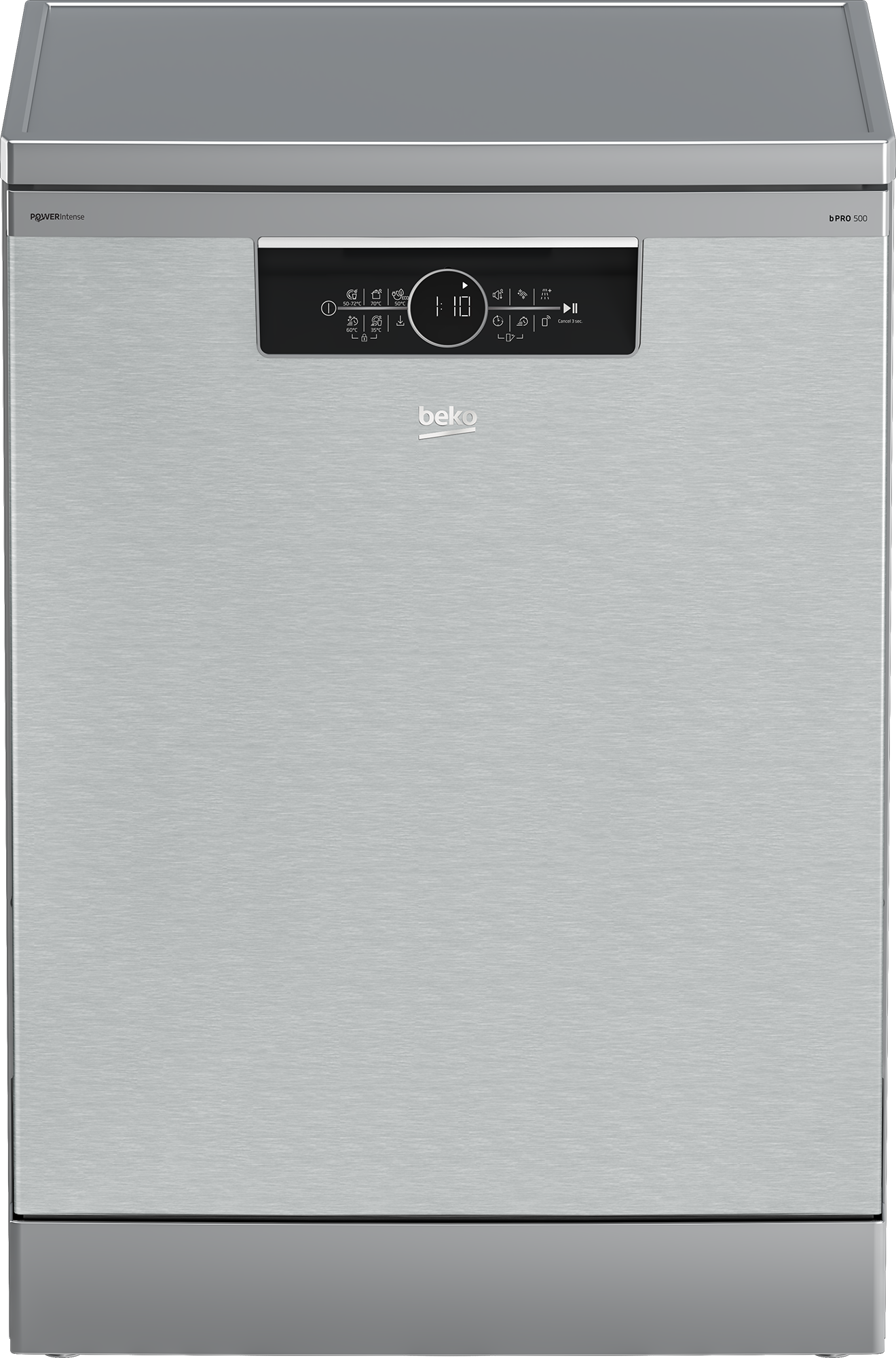 Beko BDFN36551XWP mosogatógép, 15 teríték, inverter motor, Wifi, automatikus ajtónyitás, 59.8x60x85 cm, acélszürke szín 