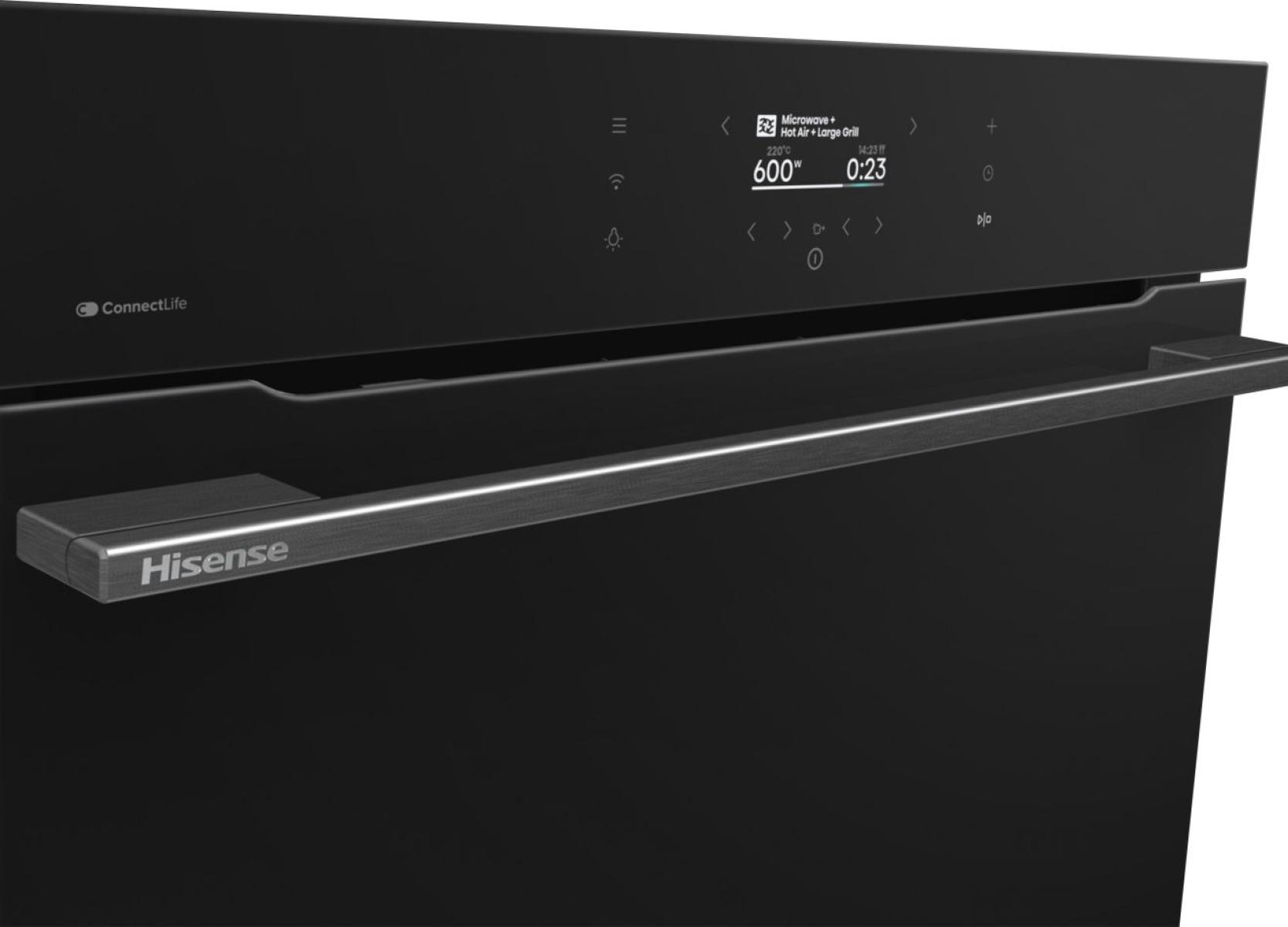Hisense BIM406A8B beépíthető kompakt sütő és mikró, 50L, 59.5x54.6x45.5 cm, fekete szín 