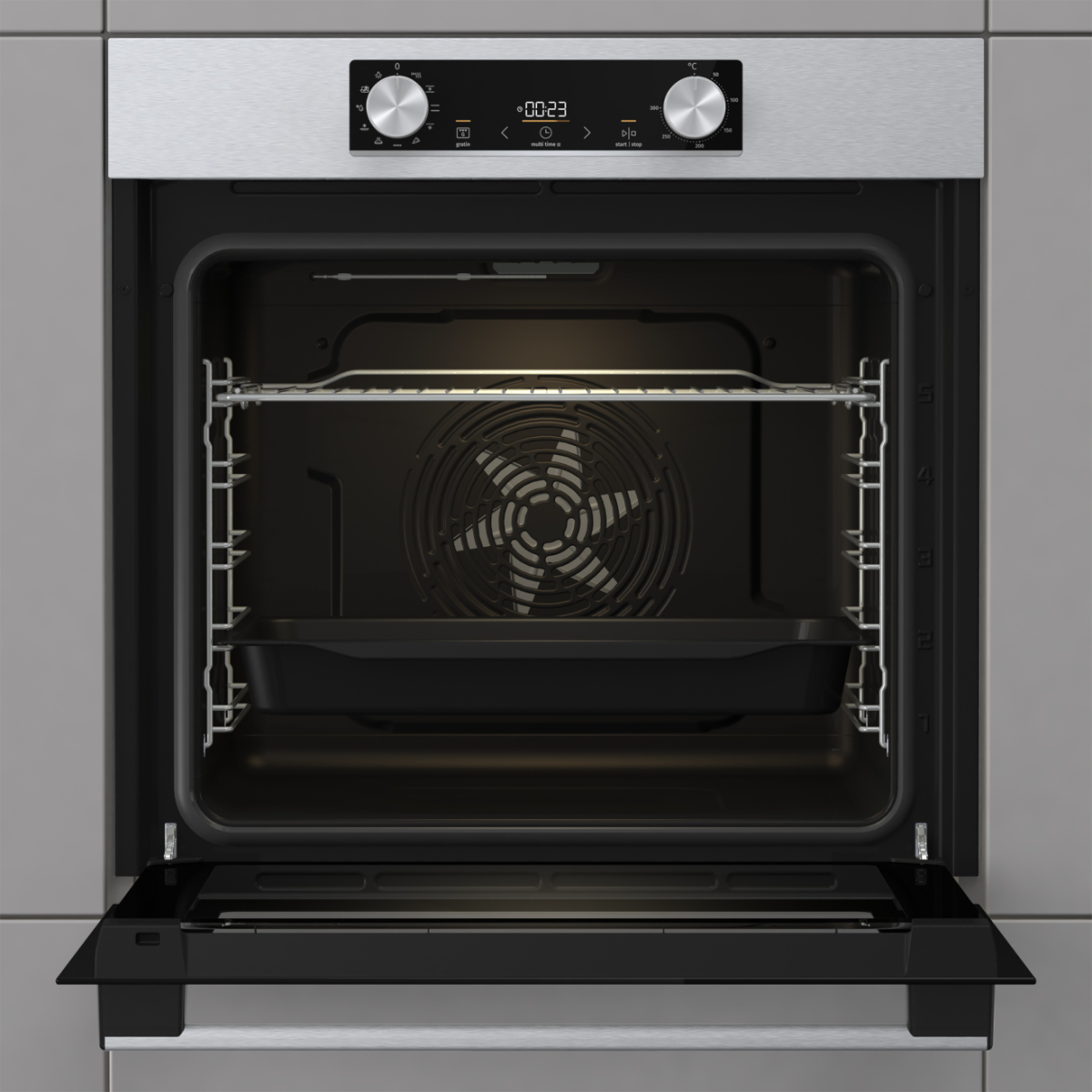 Gorenje BO6735E02XK0 beépíthető sütő, 77L, 59.5x56.4x59.5 cm, inox szín 