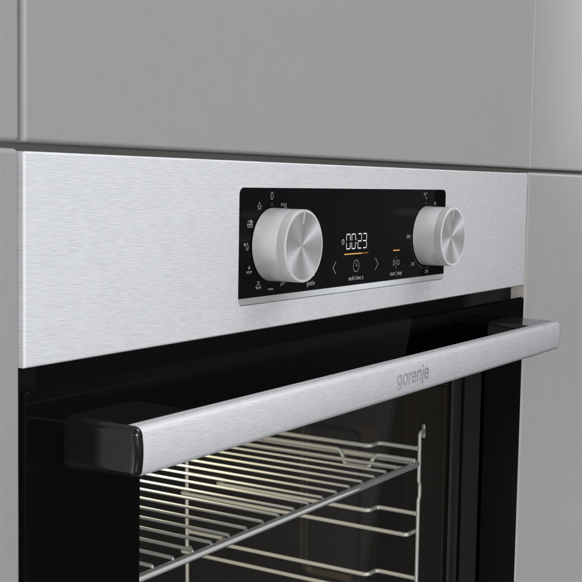 Gorenje BO6735E02XK0 beépíthető sütő, 77L, 59.5x56.4x59.5 cm, inox szín 
